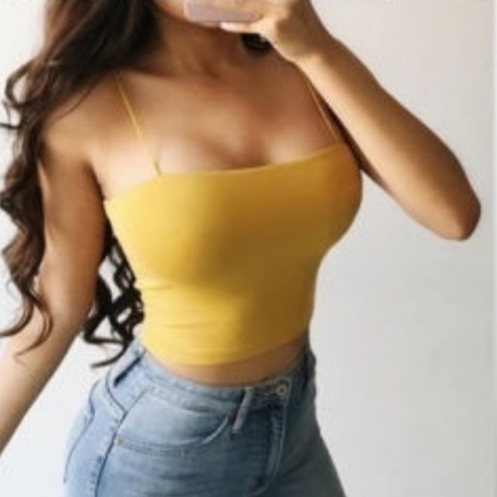 yellow crop top
